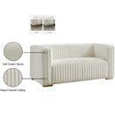 Meridian Ravish Cream Velvet Loveseat IMAGE 18