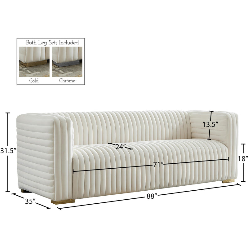 Meridian Ravish Cream Velvet Sofa IMAGE 17