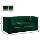 Meridian Ravish Green Velvet Loveseat IMAGE 17