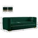 Meridian Ravish Green Velvet Sofa IMAGE 17