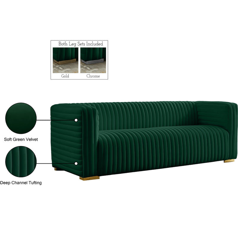 Meridian Ravish Green Velvet Sofa IMAGE 18