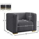 Meridian Ravish Grey Velvet Chair IMAGE 17