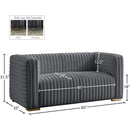 Meridian Ravish Grey Velvet Loveseat IMAGE 17