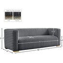 Meridian Ravish Grey Velvet Sofa IMAGE 17