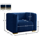 Meridian Ravish Navy Velvet Chair IMAGE 17