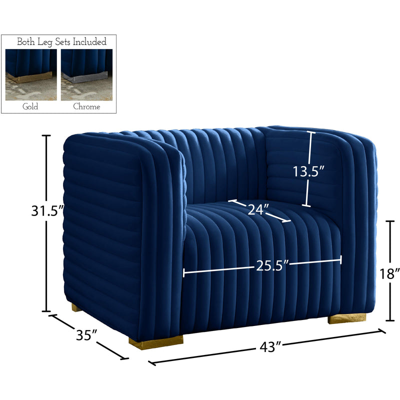 Meridian Ravish Navy Velvet Chair IMAGE 17
