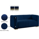 Meridian Ravish Navy Velvet Loveseat IMAGE 18