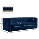 Meridian Ravish Navy Velvet Sofa IMAGE 17