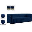 Meridian Ravish Navy Velvet Sofa IMAGE 18
