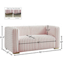 Meridian Ravish Pink Velvet Loveseat IMAGE 17