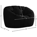 Meridian Elijah Black Boucle Fabric Chair IMAGE 14