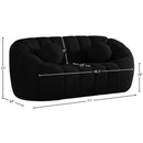 Meridian Elijah Black Boucle Fabric Loveseat IMAGE 14