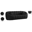 Meridian Elijah Black Boucle Fabric Sofa IMAGE 15