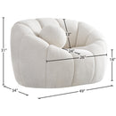 Meridian Elijah Cream Boucle Fabric Chair IMAGE 14