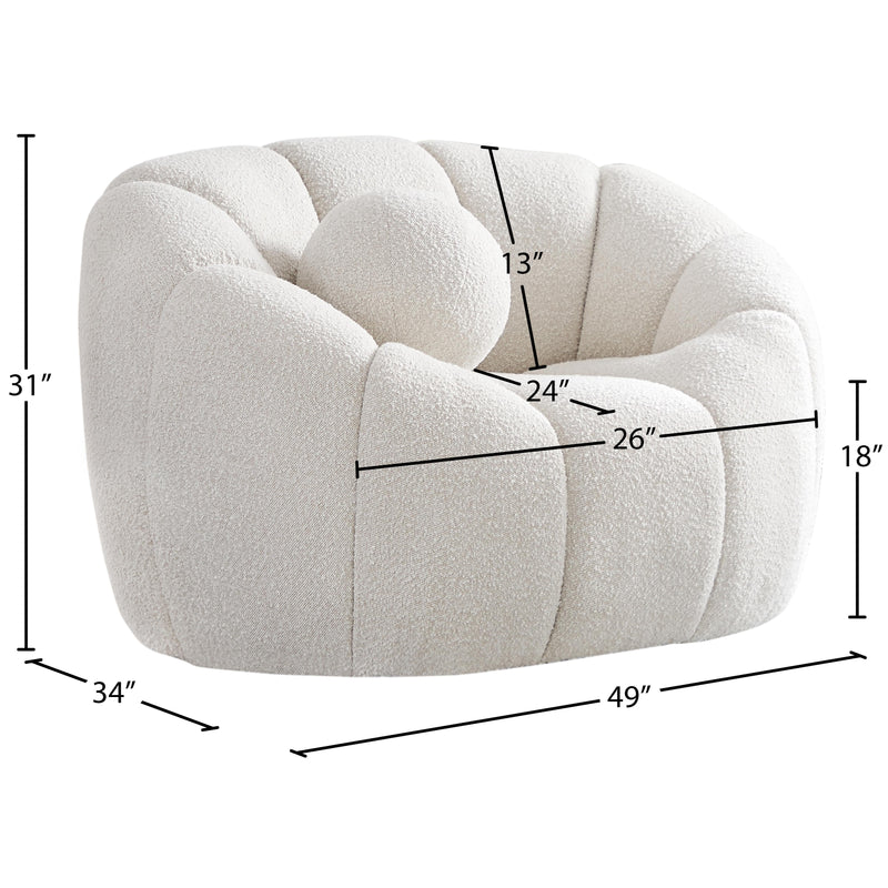 Meridian Elijah Cream Boucle Fabric Chair IMAGE 14