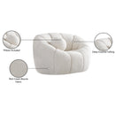Meridian Elijah Cream Boucle Fabric Chair IMAGE 15