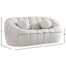 Meridian Elijah Cream Boucle Fabric Loveseat IMAGE 14