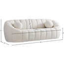 Meridian Elijah Cream Boucle Fabric Sofa IMAGE 14
