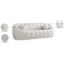 Meridian Elijah Cream Boucle Fabric Sofa IMAGE 15