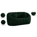 Meridian Elijah Green Boucle Fabric Loveseat IMAGE 15