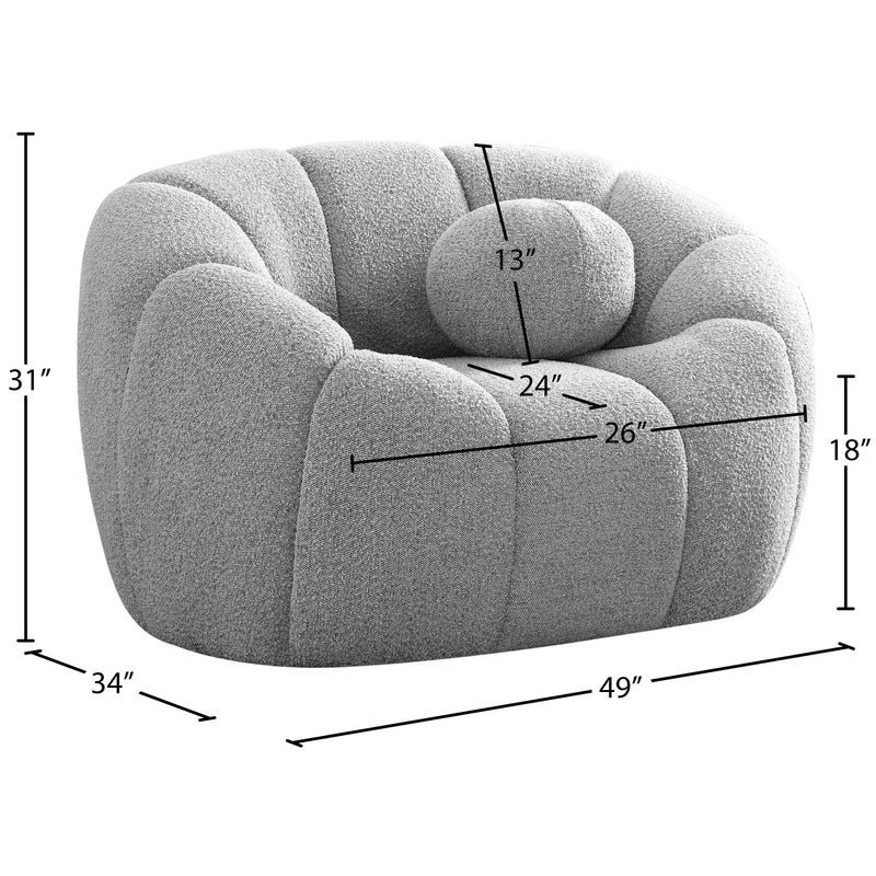 Meridian Elijah Grey Boucle Fabric Chair IMAGE 14