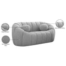 Meridian Elijah Grey Boucle Fabric Loveseat IMAGE 15