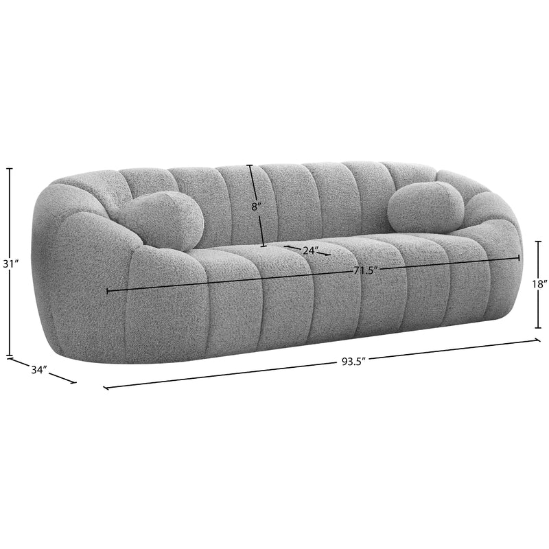 Meridian Elijah Grey Boucle Fabric Sofa IMAGE 14