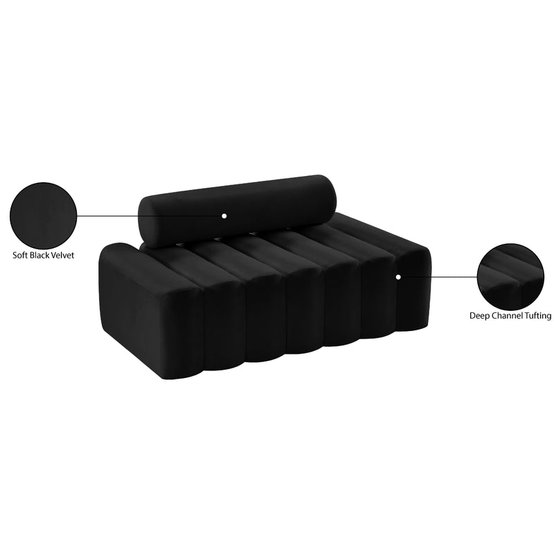Meridian Melody Black Velvet Loveseat IMAGE 13