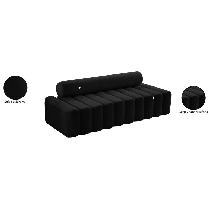 Meridian Melody Black Velvet Sofa IMAGE 13