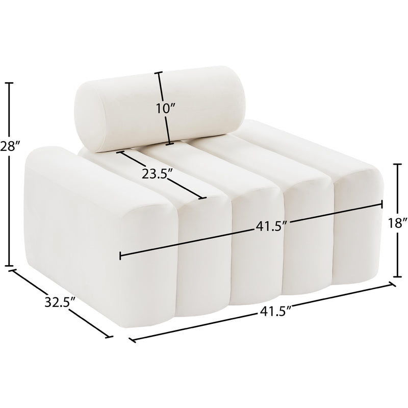 Meridian Melody Cream Velvet Chair IMAGE 12