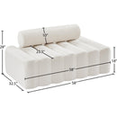 Meridian Melody Cream Velvet Loveseat IMAGE 12