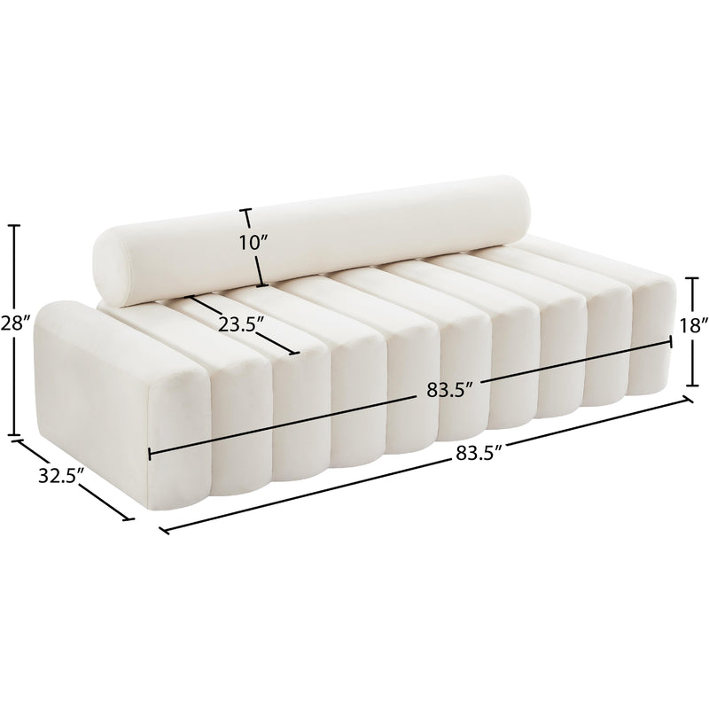 Meridian Melody Cream Velvet Sofa IMAGE 12