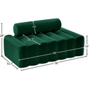 Meridian Melody Green Velvet Loveseat IMAGE 12