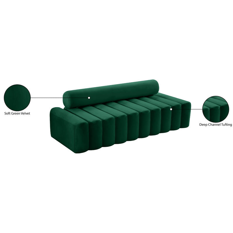 Meridian Melody Green Velvet Sofa IMAGE 13