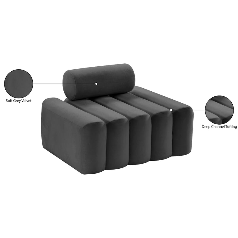 Meridian Melody Grey Velvet Chair IMAGE 13