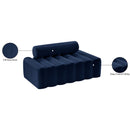 Meridian Melody Navy Velvet Loveseat IMAGE 13