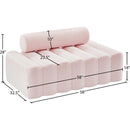 Meridian Melody Pink Velvet Loveseat IMAGE 12