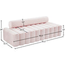 Meridian Melody Pink Velvet Sofa IMAGE 12