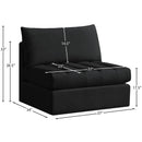 Meridian Jacob Black Velvet Armless IMAGE 7