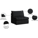 Meridian Jacob Black Velvet Armless IMAGE 8