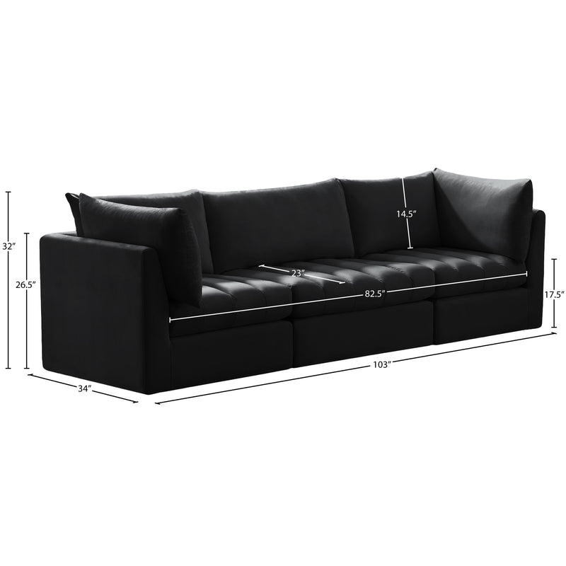 Meridian Jacob Black Velvet Modular Sofa IMAGE 10