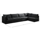 Meridian Jacob Black Velvet Modular Sectional IMAGE 14