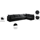 Meridian Jacob Black Velvet Modular Sectional IMAGE 15