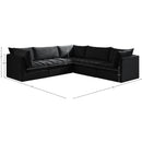 Meridian Jacob Black Velvet Modular Sectional IMAGE 12