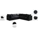 Meridian Jacob Black Velvet Modular Sectional IMAGE 13