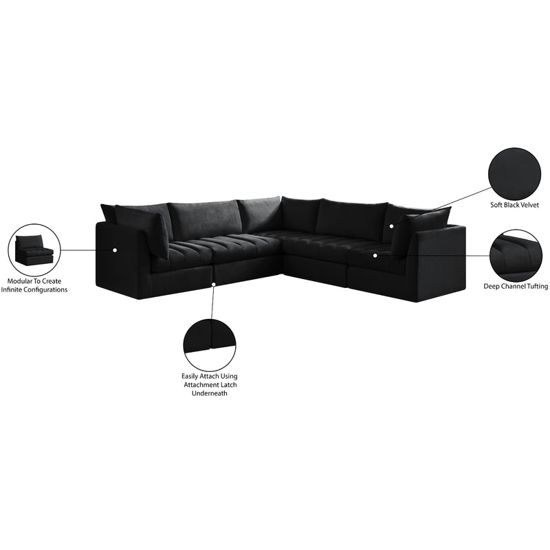 Meridian Jacob Black Velvet Modular Sectional IMAGE 13