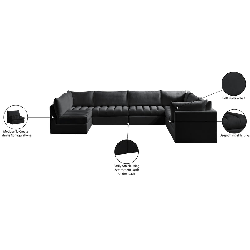 Meridian Jacob Black Velvet Modular Sectional IMAGE 11