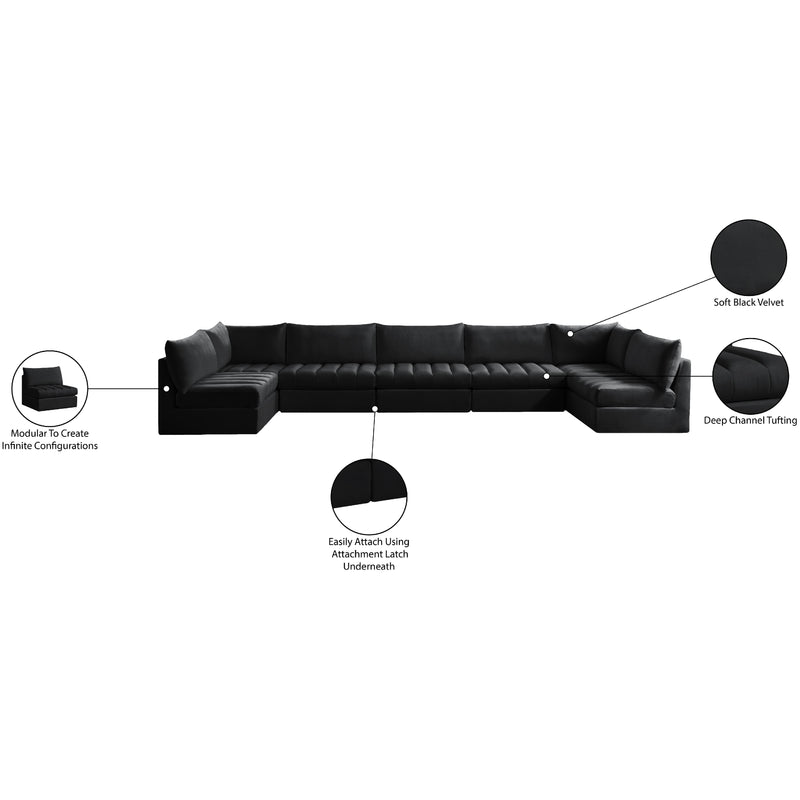 Meridian Jacob Black Velvet Modular Sectional IMAGE 6
