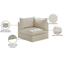 Meridian Jacob Cream Velvet Corner IMAGE 10