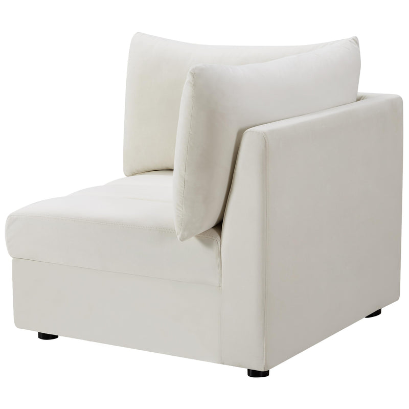 Meridian Jacob Cream Velvet Corner IMAGE 8